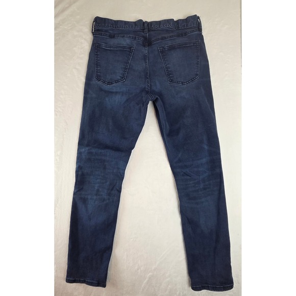Old Navy Relaxed Slim Jeans Mens 34x32 Dark Wash Built-In Flex Tough Blue Denim - Picture 7 of 8